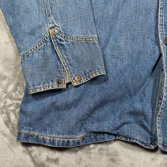 Vintage G Unit Denim Shirt Men XXL Blue Button Up Shacket Heavyweight Hiphop Y2K - Picture 3 of 11